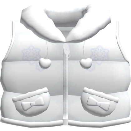 Cute Cozy Winter Puffer Vest in White