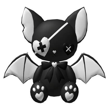 Goth Big Bat Plush - Black White