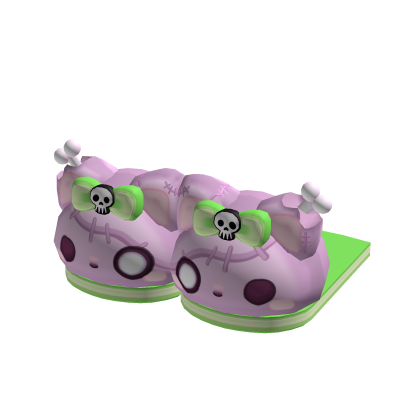 Kawaii Zombie Kitty Slippers