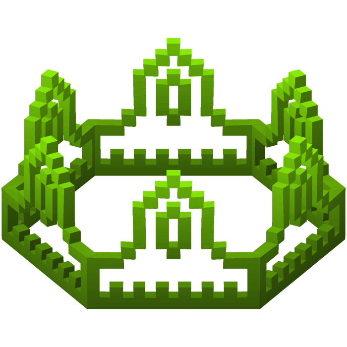 Green 8-Bit Royal Crown Outline Recolor (Addon)