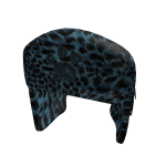 Dark Blue Grunge Y2K Leopard Ushanka