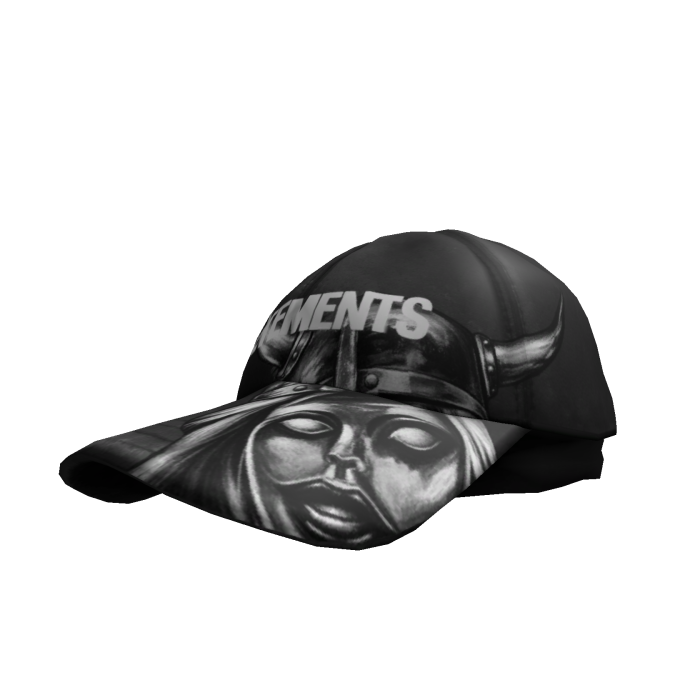 Black Vetements Hat w Skull Cap