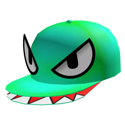 Big teal shark cap