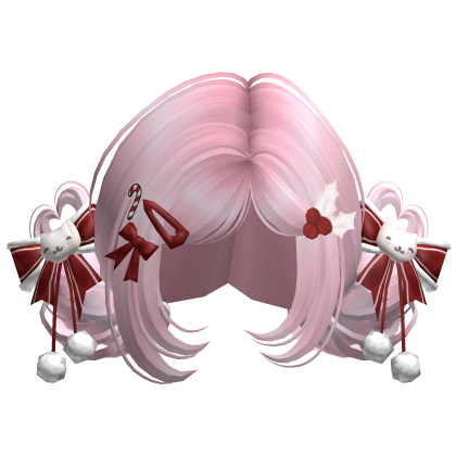 ♡ Christmas Buns w/ Bows (Pink)
