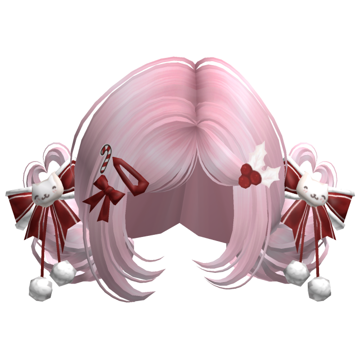 ♡ Christmas Buns w/ Bows (Pink)