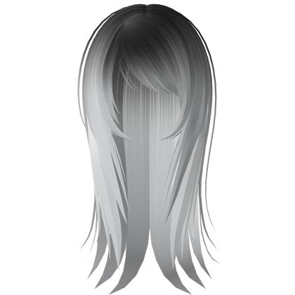 ☆ emo scene messy wispy long hair 2toned black wht