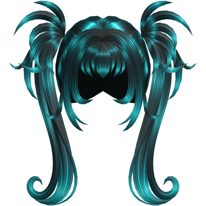 Teal Miku Gothic Spiky Twintails with Curls