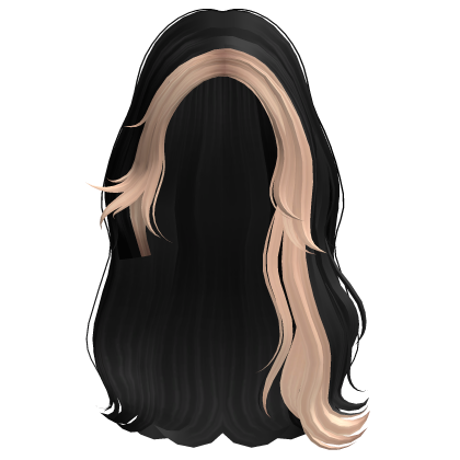 Long Side Swept Malibu Waves (Black & Blonde) Roblox item