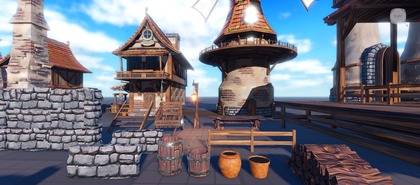 Stylized Roblox Fantasy Village Building Assets preview 4