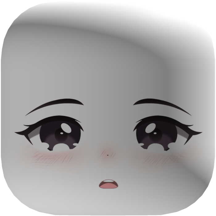 White Shy Chibi Face