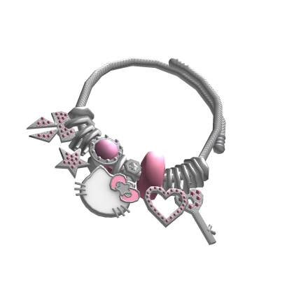 Kawaii Pink Kitty Charm Bracelet Y2K Star Heart