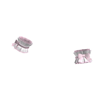 ♡ ꒰ white and pink sweet doll ruffle cuffs ꒱