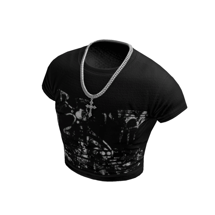 Black Graphic Y2K Baby Tee