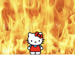 Hello kitty is on fire