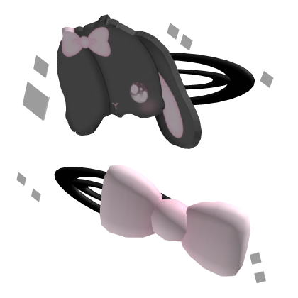 ♡ ! cute kawaii double clips with rabbit and bow
