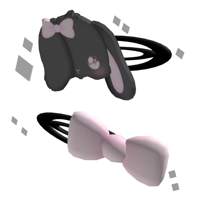 ♡ ! cute kawaii double clips with rabbit and bow