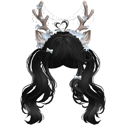 Ethereal Christmas Fairy Fawn Pigtails w/ Antlers