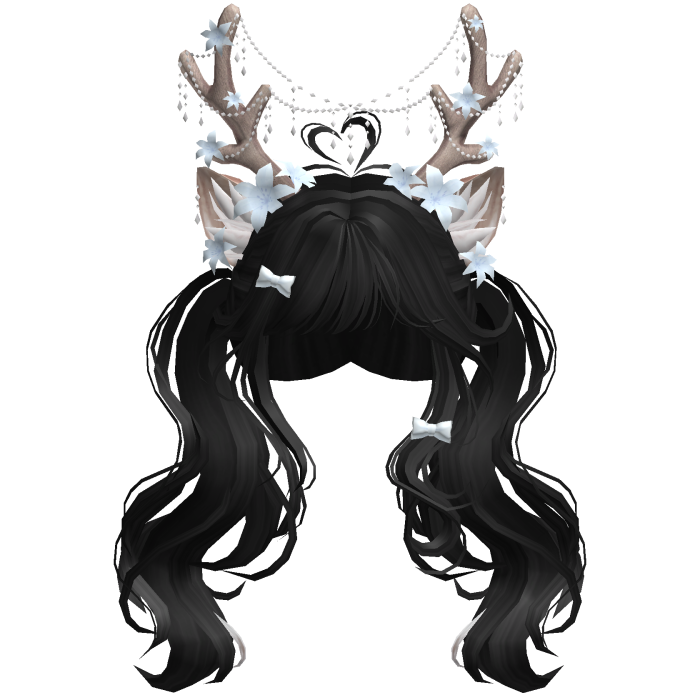 Ethereal Christmas Fairy Fawn Pigtails w/ Antlers