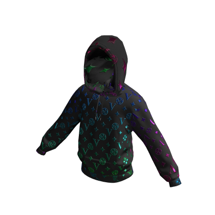 Designer Hoodie (Hood Up) Rainbow Monogram thumbnail