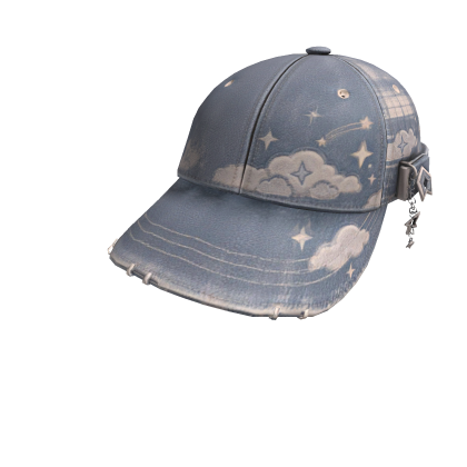 Baby Blue Cloudy Sky Denim Cap