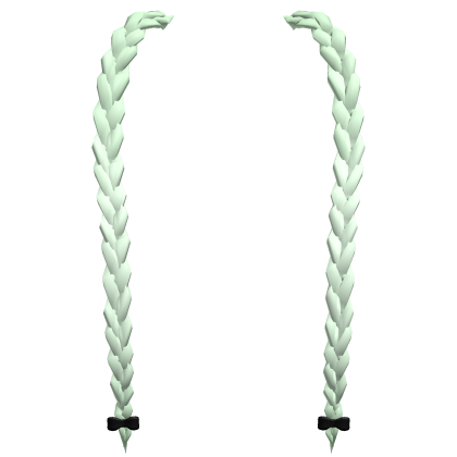 ♡ : light green extension pigtail braids (ADD-ON) Roblox item