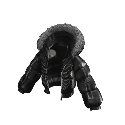 Winter Puffer Jacket Oversized Black Grey thumbnail