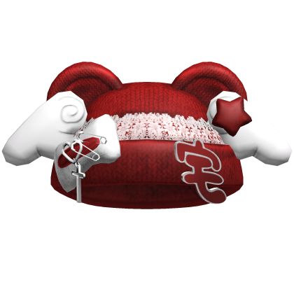 Red Cozy Puppy Ears Wings Beanie Roblox item