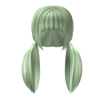 Preppy Green Low Pigtails