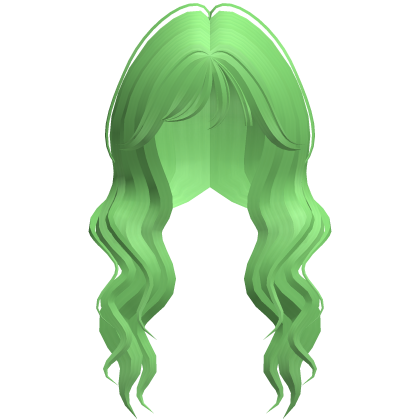 Soft Wavy Hair w/ Side Bangs (Green) Roblox item