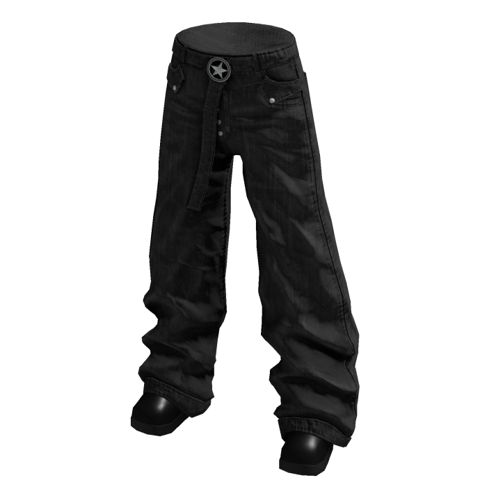 Crinkled Baggy Pants (Black)