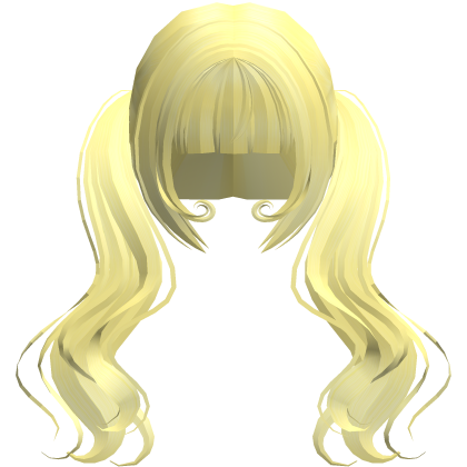 yellow swirly long anime flowy pigtails Roblox item