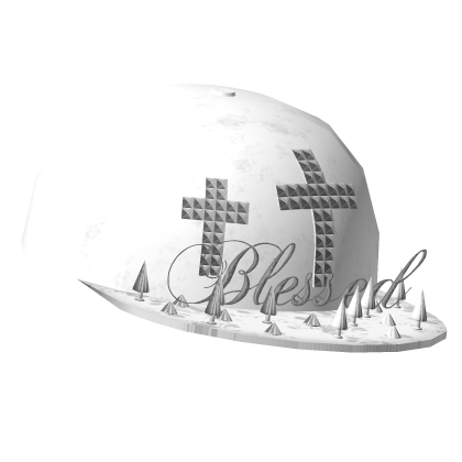 white studded cross spiky vkei scene cap