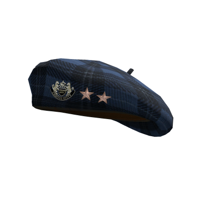 Blue Scottish Tartan Beret w/ Star Pins Roblox item