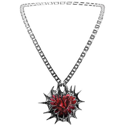 Chrome Thorn Crystal Necklace | Gothic Y2K Pendant Roblox item