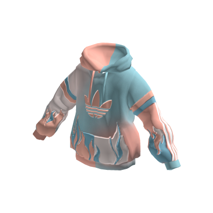 adidas White and Blue Half + Half Hoodie