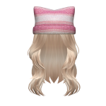 Stripe Knit Beanie Layered Hair