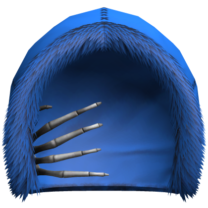blue winter hood w/ skeleton hand Roblox item