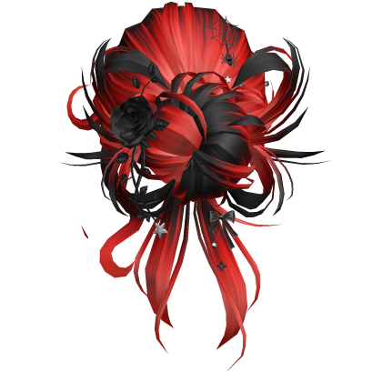 Gothic Messy Rose Thorn Bun (Black&Red)