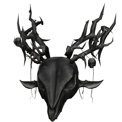 Flowery Wendigo Black Skull Mask w Ears Roblox item