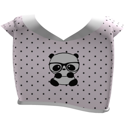 ♡ cute pink polka dots panda shirt Roblox item