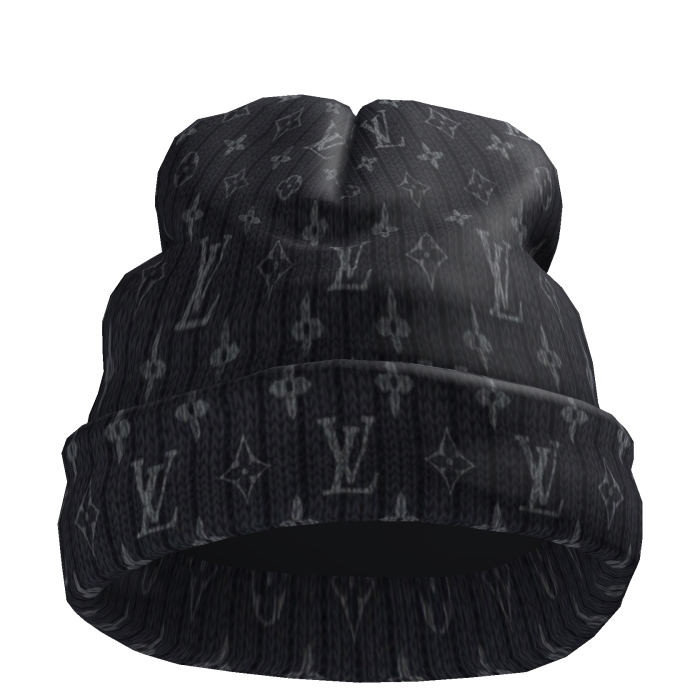 Large Worn LV Black Beanie