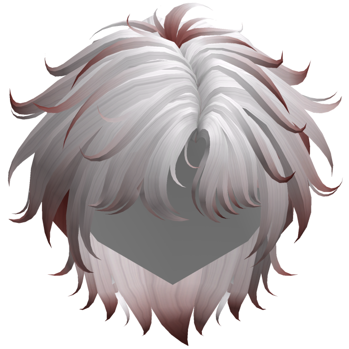 White & Red Fluffy Messy Korean Idol Hair