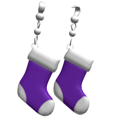 christmas sock earrings - purple
