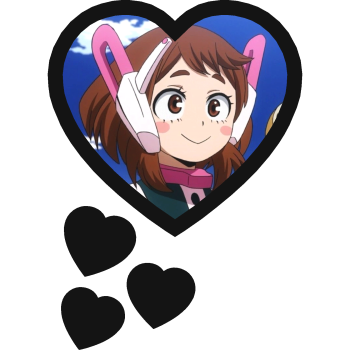 Ochako Uraraka Thinking Hearts My Hero Academia