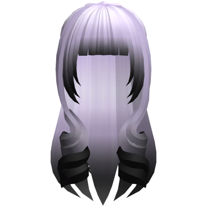 cute long moe hair with curls in purple black