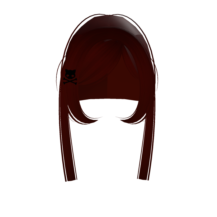 cute red emo pigtails with skull
