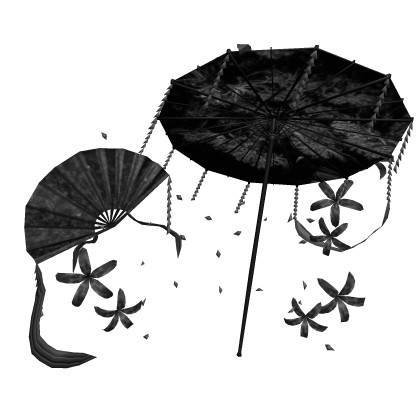 Black Spider Lily Maximalist Umbrella Fan Roblox catalog item