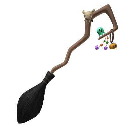 Witch Charm Broom - Brown & Black