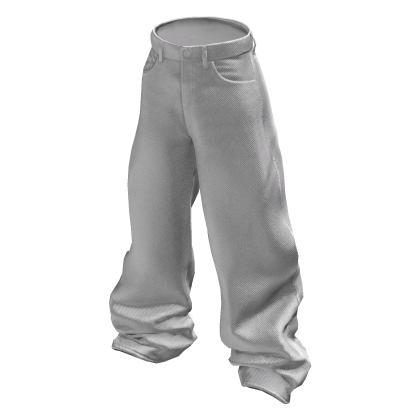 Baggy White Denim Jeans thumbnail