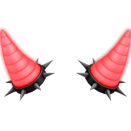 さ (glowing) spiked devil horns / red